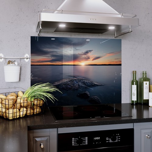 Glass splashback kitchen - splashback,