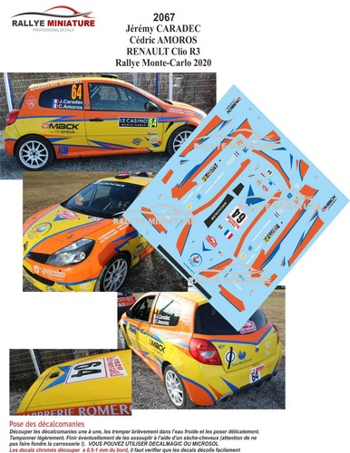 Decals ref 2067 renault - 1/43,
