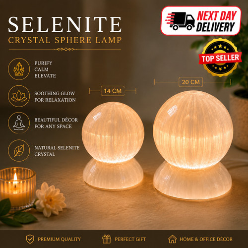 20cm 14cm selenite sphere - selenite,