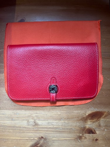Hermes red dogon duo - red, leather