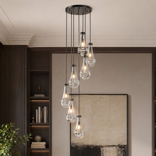 Light raindrop pendant led - 7-light,