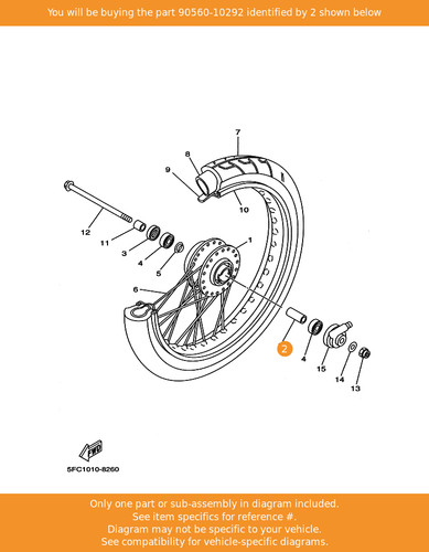 Yamaha spacer 90560 10292 - yamaha, 90560-10292