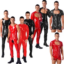 Men Shiny Metallic PVC Leather