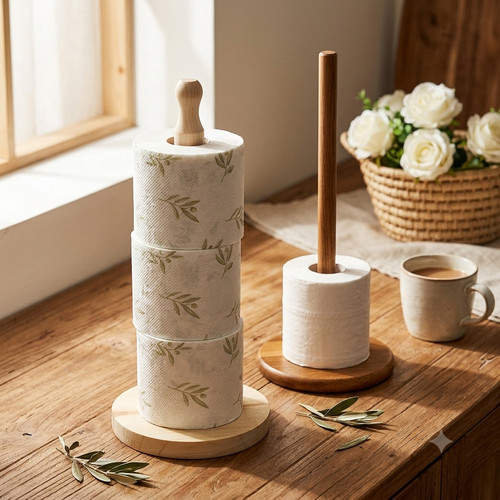 Wooden kitchen roll holder - wooden,