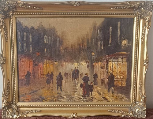 Vintage framed street scene - framed,