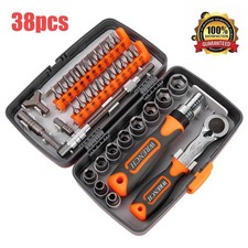 38 in 1 Magnetic Ratchet Screwdriver Set Socket Wrench Precision Bits Tool Kit🔥