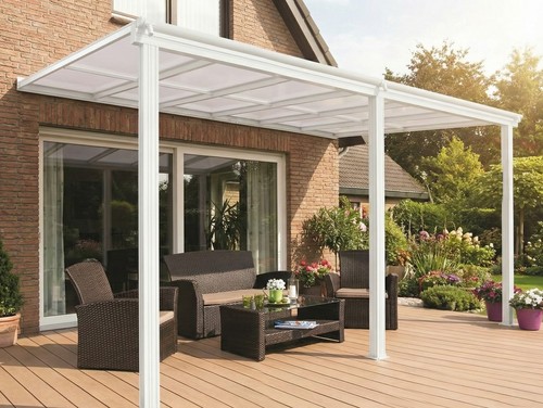 White garden veranda car port - garden,