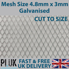 DIFFERENT SIZE Sheets of Expanded Galvanised Metal Mesh Size 4.8mm x 3mm