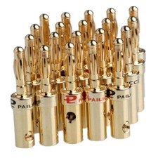 10PCS Gold Plated Banana Plugs Audio Jack Speaker Wire Cable Screw Connector 4mm