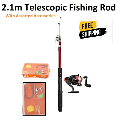 Telescopic fishing rod - telescopic, &