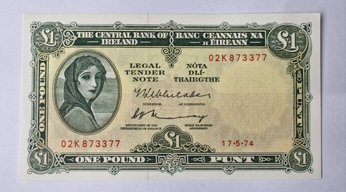 Uncirculated 1974 irish 1 - uncirculated, £1
