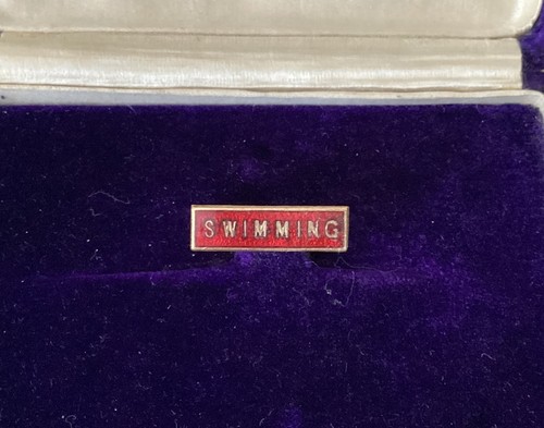 Vintage swimming red enamel - swimming,