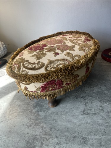 Vintage oval footstool - vintage, foot