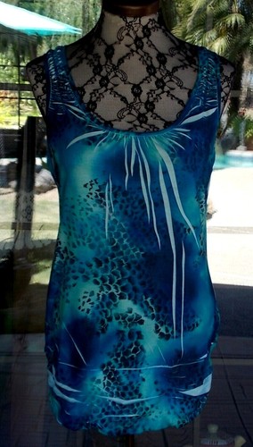 Sleeveless animal print racer - sleeveless,