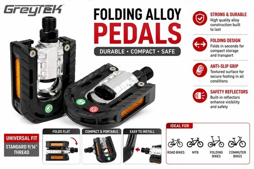 Greytek folding bike pedals - greytek,