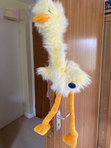 Fluffy yellow duck marionette - fluffy,