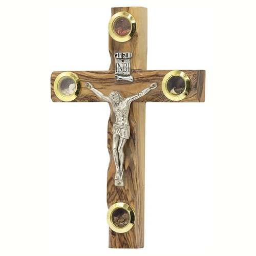 Olive wood cross crucifix - wood,