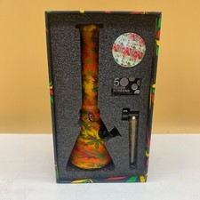 D&K Dengke Smoking box gift set 8" Glass Bong, Glass Pipe, Metal Grinder