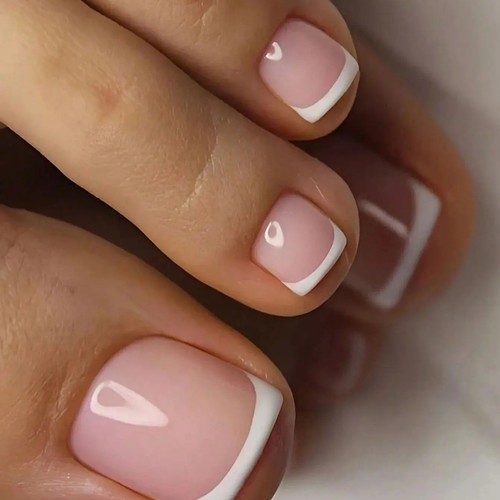 24pk false toe - nails, french