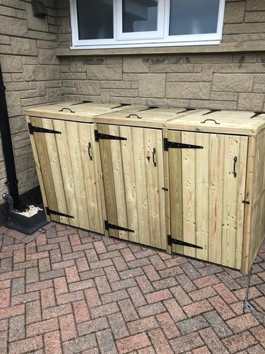 Wheelie bin store triple - wheelie,