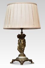 💡 19th Century Spelter Figural Table Lamp | Leaf-Caped Paw Feet