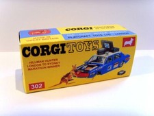 CORGI TOYS No. 302 Superb custom display/ repro box - HILLMAN HUNTER RALLY