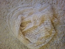 Vintage hand knit ivory mohair