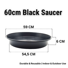 60cm Round Black Plastic Plant