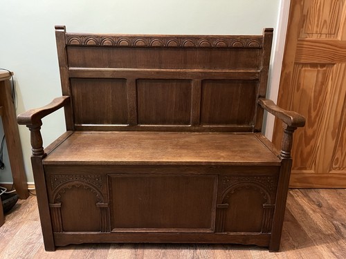 Oak settle monks - settle, bench