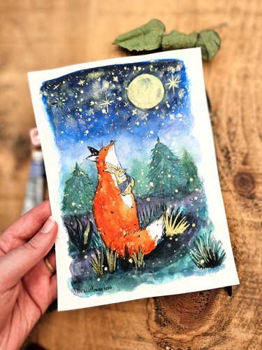 Sparkly fox and bunny rabbit - sparkly,