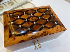 Jewellery Box lockable thuya wooden burl Jewelry Box organizer with key