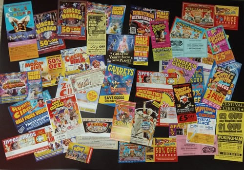 Various circus leaflets flyers - various,