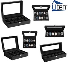 6/10/12 Grid PU Leather Watch