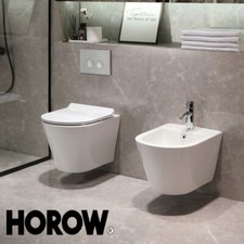 Wall Bidet Set or Flush Edge Hanging Toilet Removable Soft Close Seat