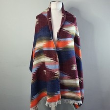 AZTEC Navajo Soft Scarf Jacquard Blanket Oversized Shawl/Wrap  Fringe