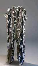 Handmade Multicolor Shaggy Yarn Scarf With Boa Design