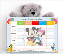 Potty Toilet Training Reward Chart Kids Boys Girls Sticker Star Reusable Mickey
