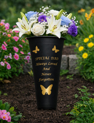 Dad memorial grave vase - memorial,
