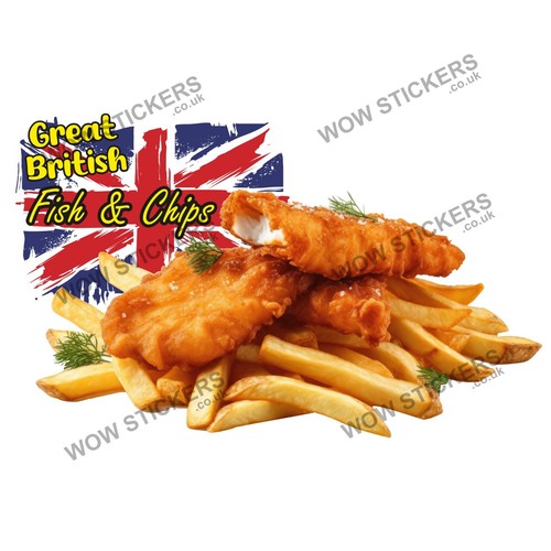Fish chips sticker trailer - chips,
