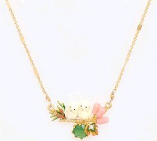 BN LES NEREIDES N2 Gold Plated Baby Owls Necklace not sezane rrp £125