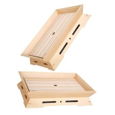  2pcs Dry Ice Sushi Dish Wooden Sashimi Tray Rectangular Food Serving Plate