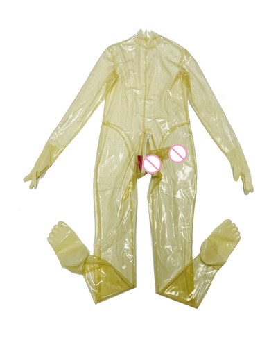 Transparent latex catsuit with