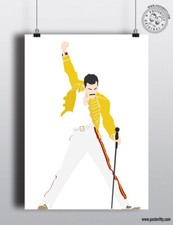 FREDDIE MERCURY - Wembley Minimalist Poster Posteritty Style Art Print Queen