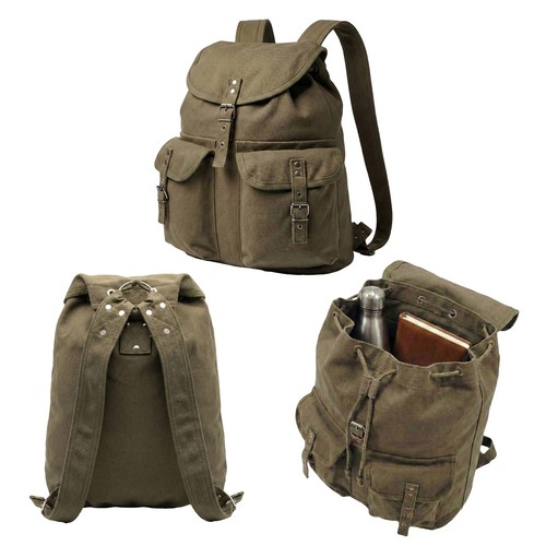 Canvas backpack vintage army - backpack,