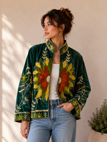 New handmade green - handmade, velvet