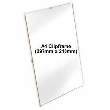 A4 CLIP PHOTO FRAME WITH ACRYLIC PLEXI-GLASS FRONT (PLASTIC) - UK SUPPLIED
