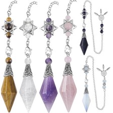 Gemstone Crystal Point Dowsing Pendulum Scrying Dowser Healing Reiki Therapy