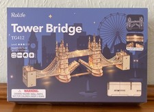 Rolife DIY 3D Tower Bridge London Wooden Puzzle  Game Assembly Toy Gift, new