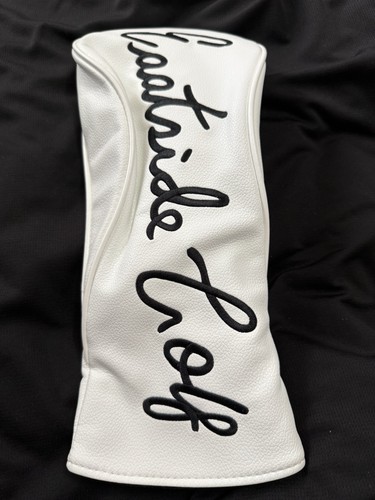 White golf driver head cover - white,