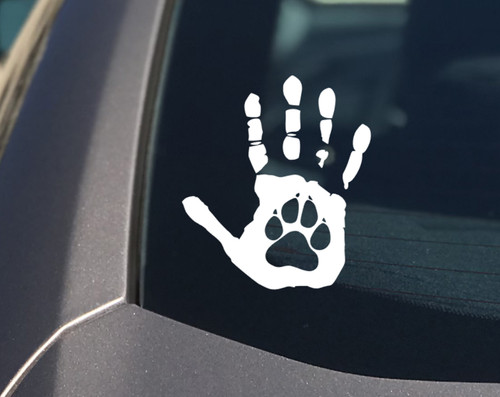 Hand paw print decal - paw,
